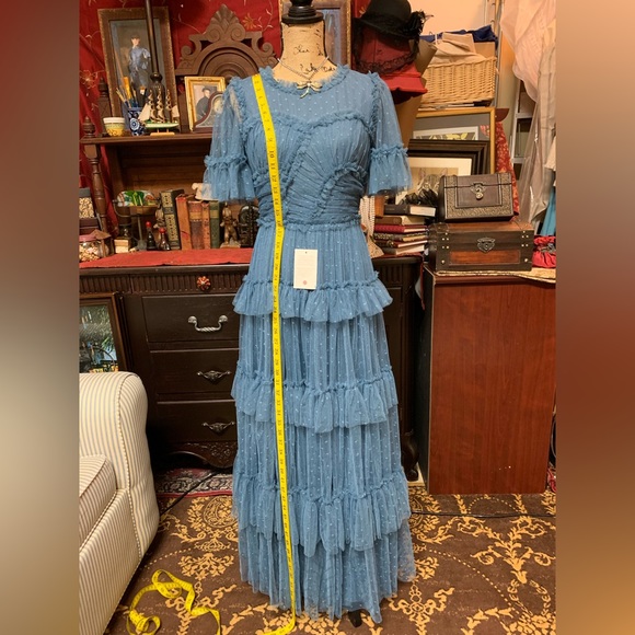 NWT Ivy City Co Whimsical Dress (maxi-length) in Slate Blue, Size SMALL. - Picture 8 of 10